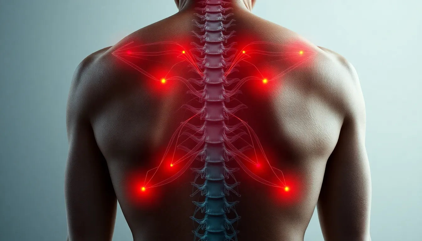 Befreie dich von den schmerzhaften strahlen im Rücken und Beinen - Illustration