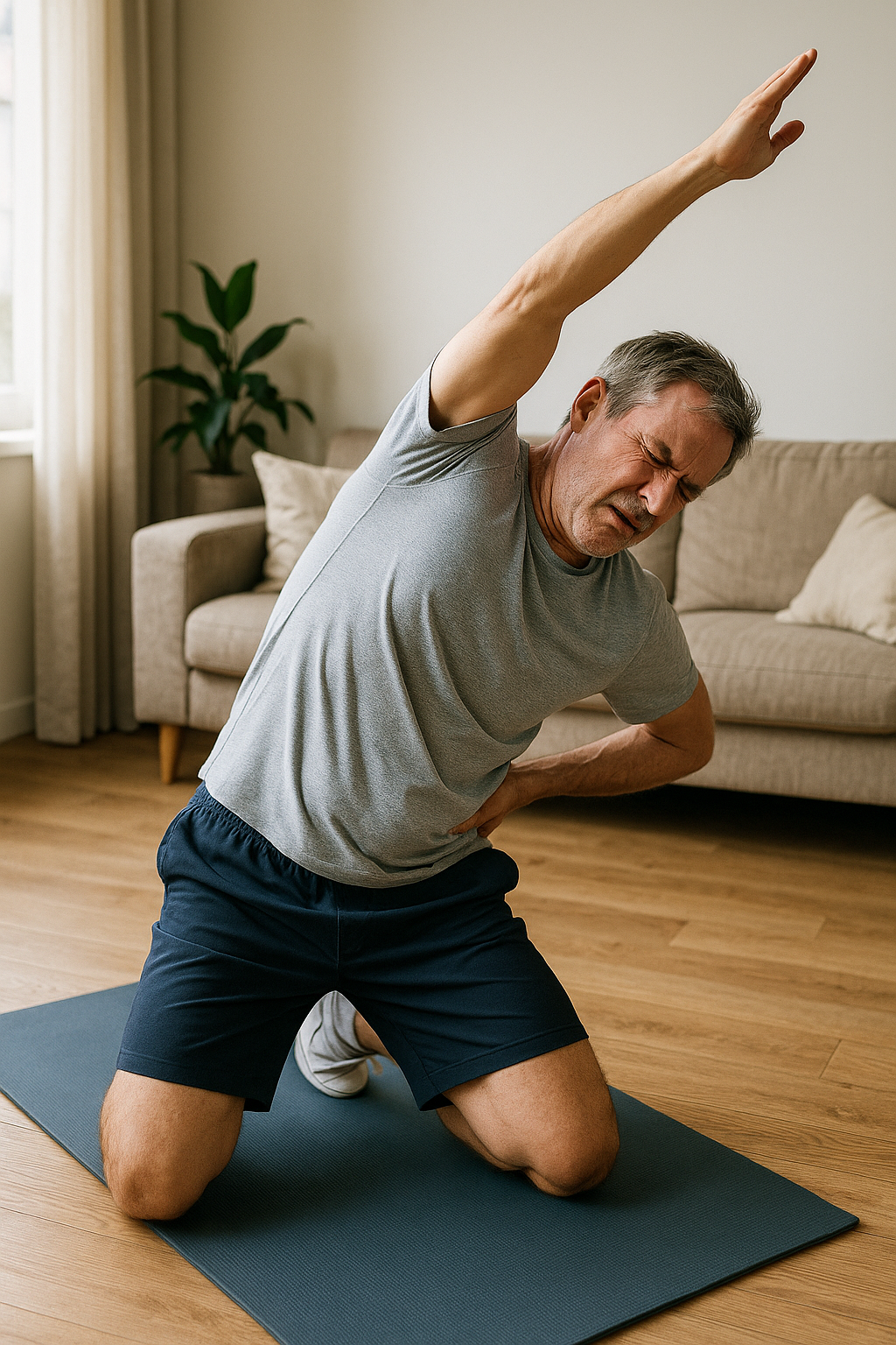 Übungsleser entdecken einfache Übungen für einen schmerzfreien unteren Rücken - Illustration