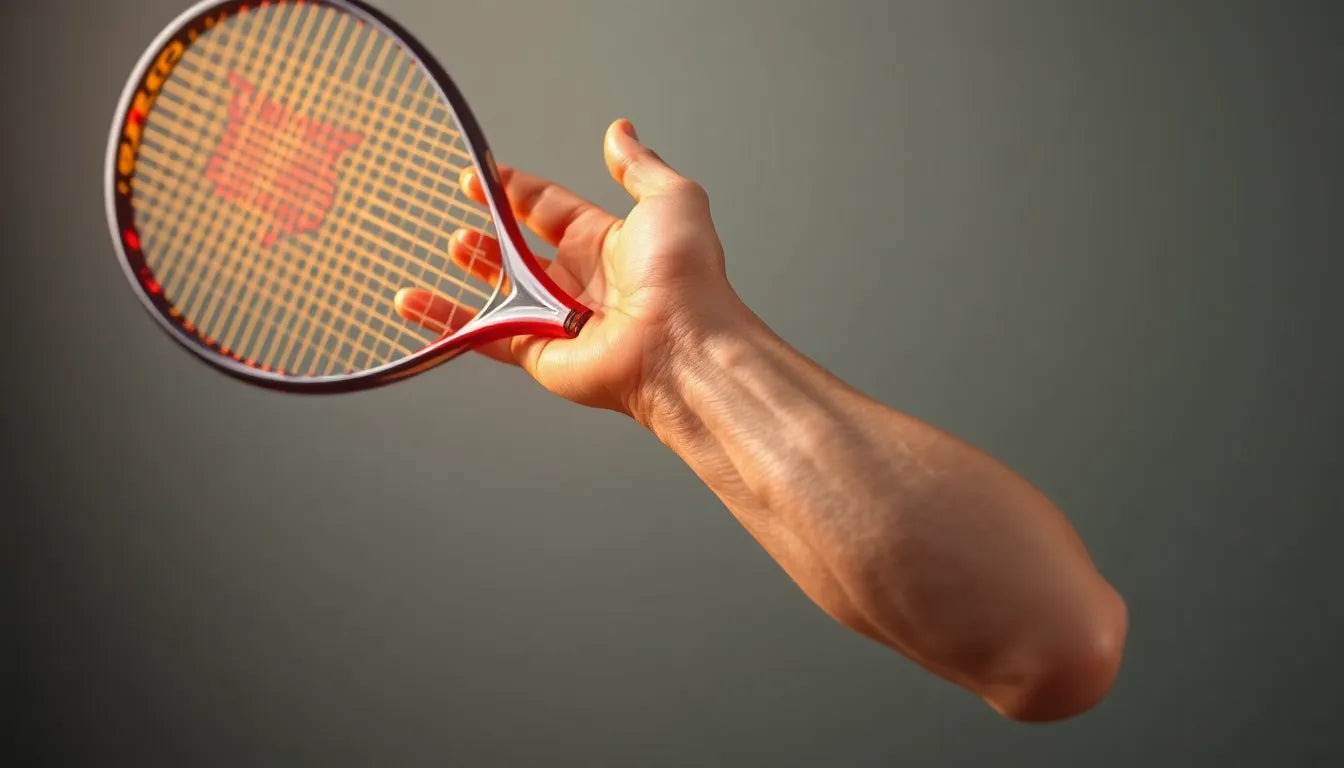 „Übungsleser: effektive udstrækningsøvelser für tennisalbue“ - Illustration