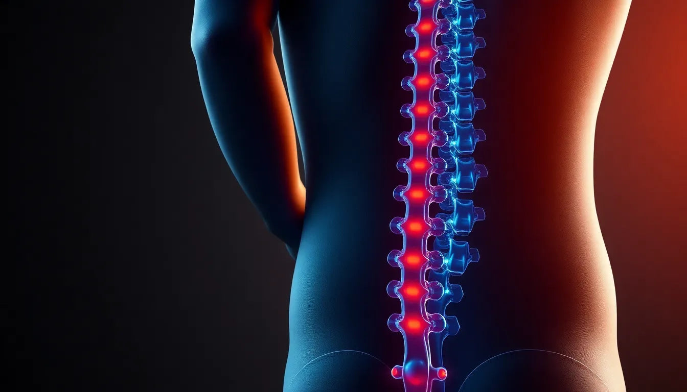 Leben ohne Rückenschmerzen: Wege zur Heilung eines Bandscheibenvorfalls in der Lendenwirbelsäule - Illustration