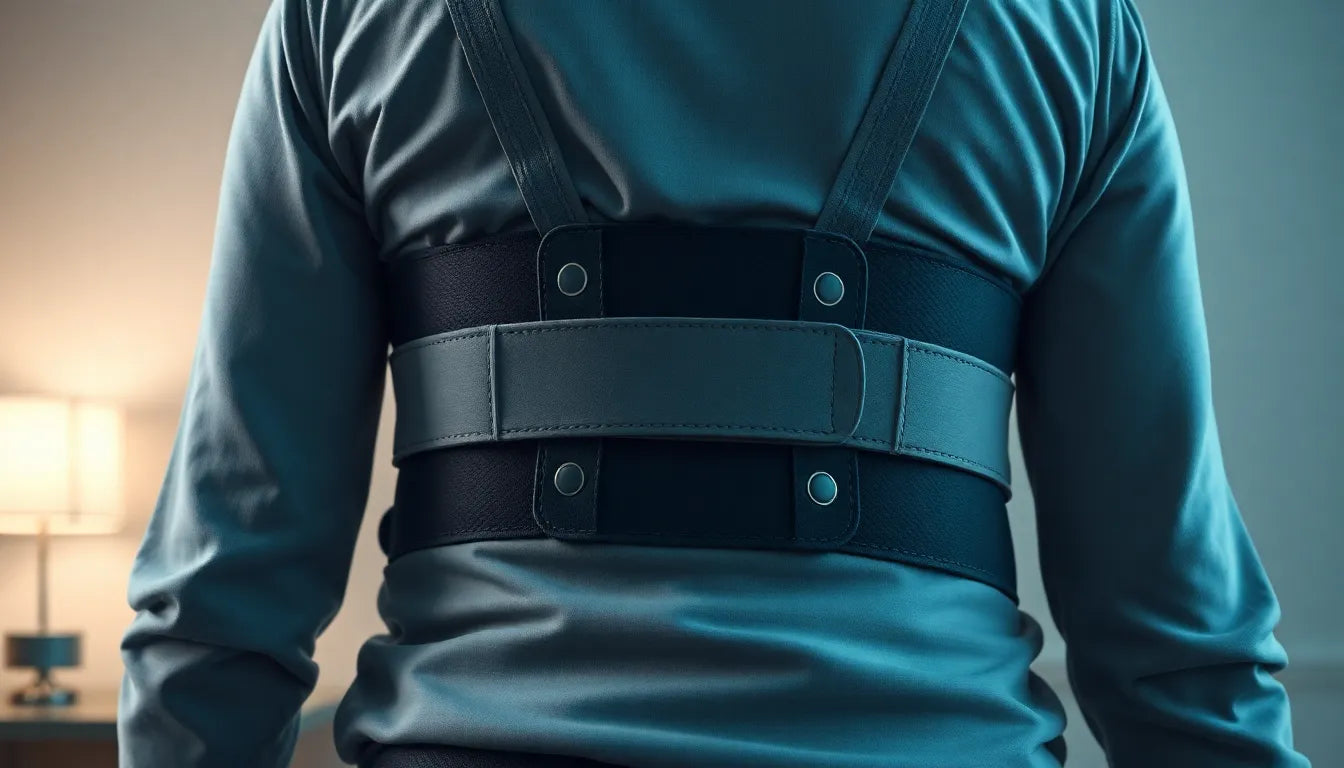 Entdecken Sie die Vorteile eines stützgürtels für die lendenwirbelsäule im sanitätshaus - Illustration