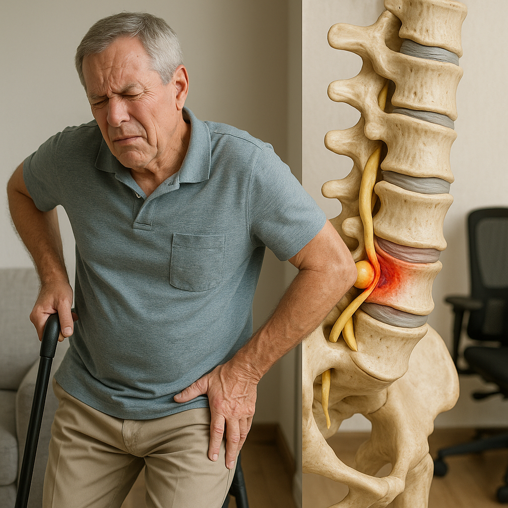 Erkennen und verstehen: Symptome der spinalkanalstenose LWS 4/5 im Alltag - Illustration