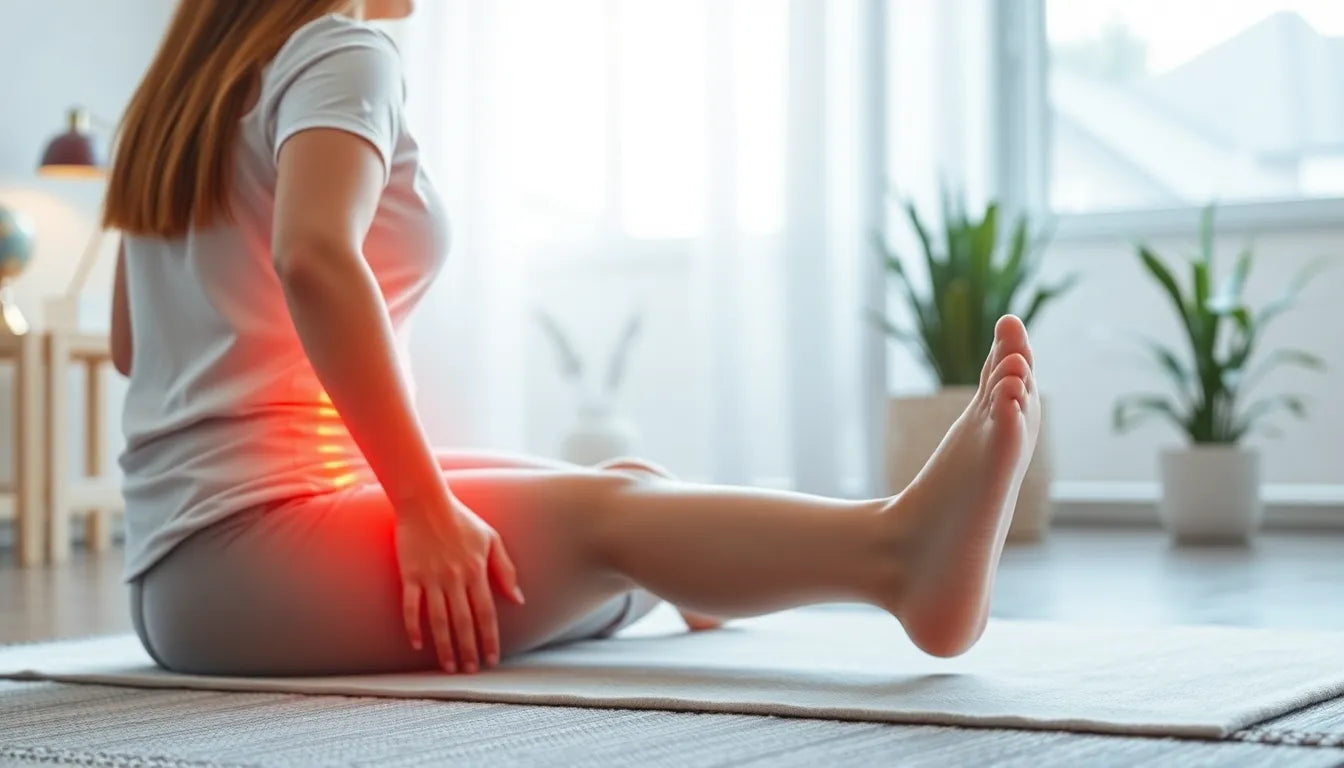 Finde Linderung bei Schmerzen in der Lendenwirbelsäule und unruhigen Beinen - Illustration