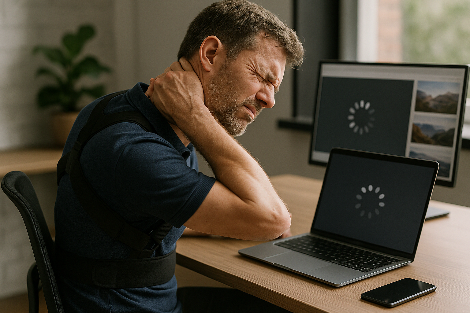 Indlæser: wie Ladezeiten unsere Geduld und Gesundheit beeinflussen - Illustration