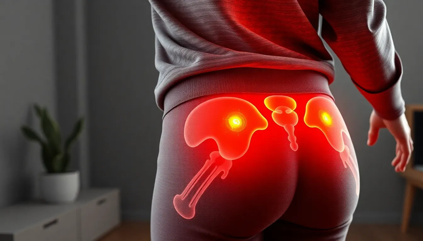 Befreie dich von schmerzen im gesäß und in der hüfte: effektive lösungen für deinen alltag - Illustration