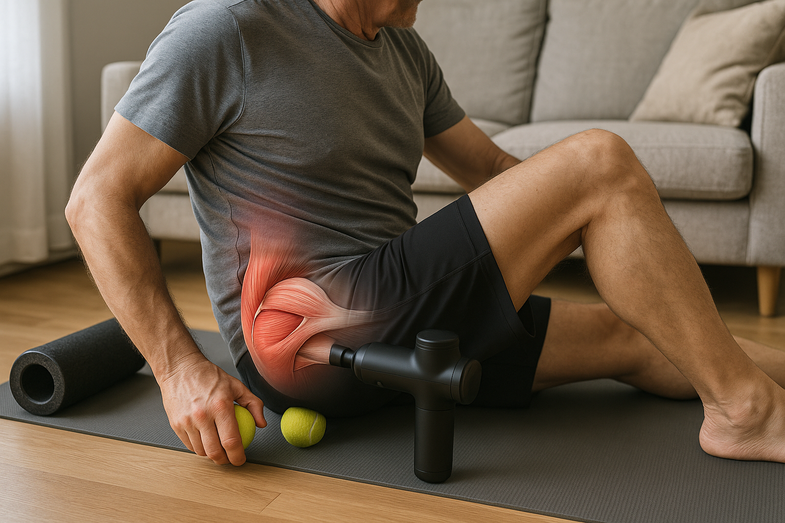 Piriformis-Schmerzen ade: Selbstmassage leicht gemacht - Illustration