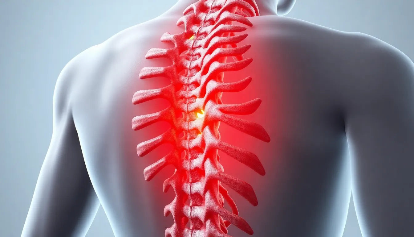 Verstehen und lindern: bandscheibenprotrusion mit pelottierung des duralschlauches - Illustration