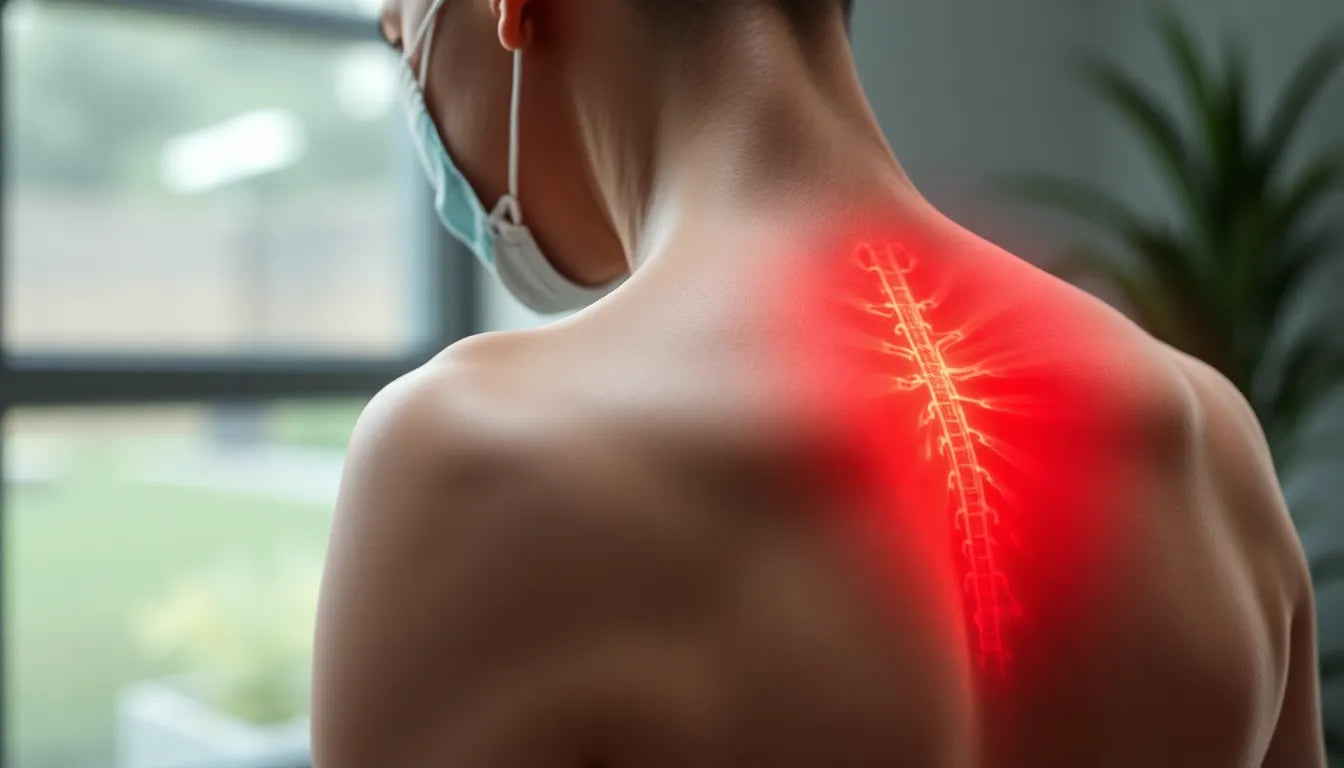 Corona symptomer ondt i lænden verstehen und lindern - Illustration