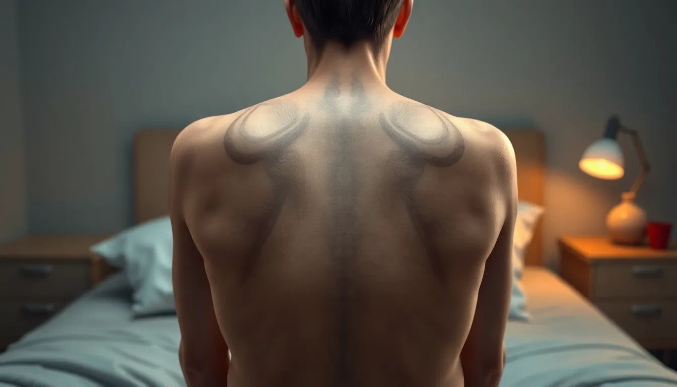 Entdecke die Ursachen und Lösungen für morgendliche Rückenschmerzen - Illustration