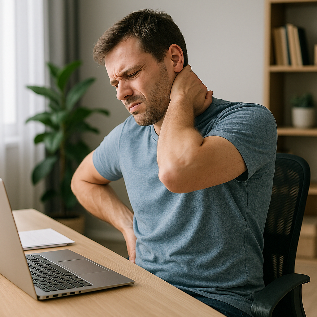 Nacken und unterer Rücken: So befreist du dich von Schmerzen im Alltag - Illustration