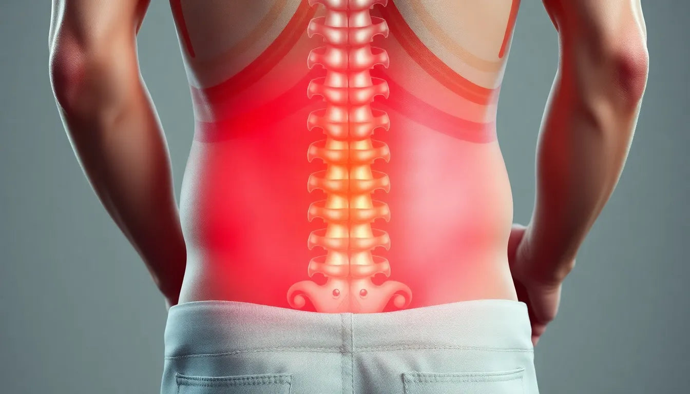 Schmerzen im unteren Rücken und Bauch verstehen und lindern - Illustration