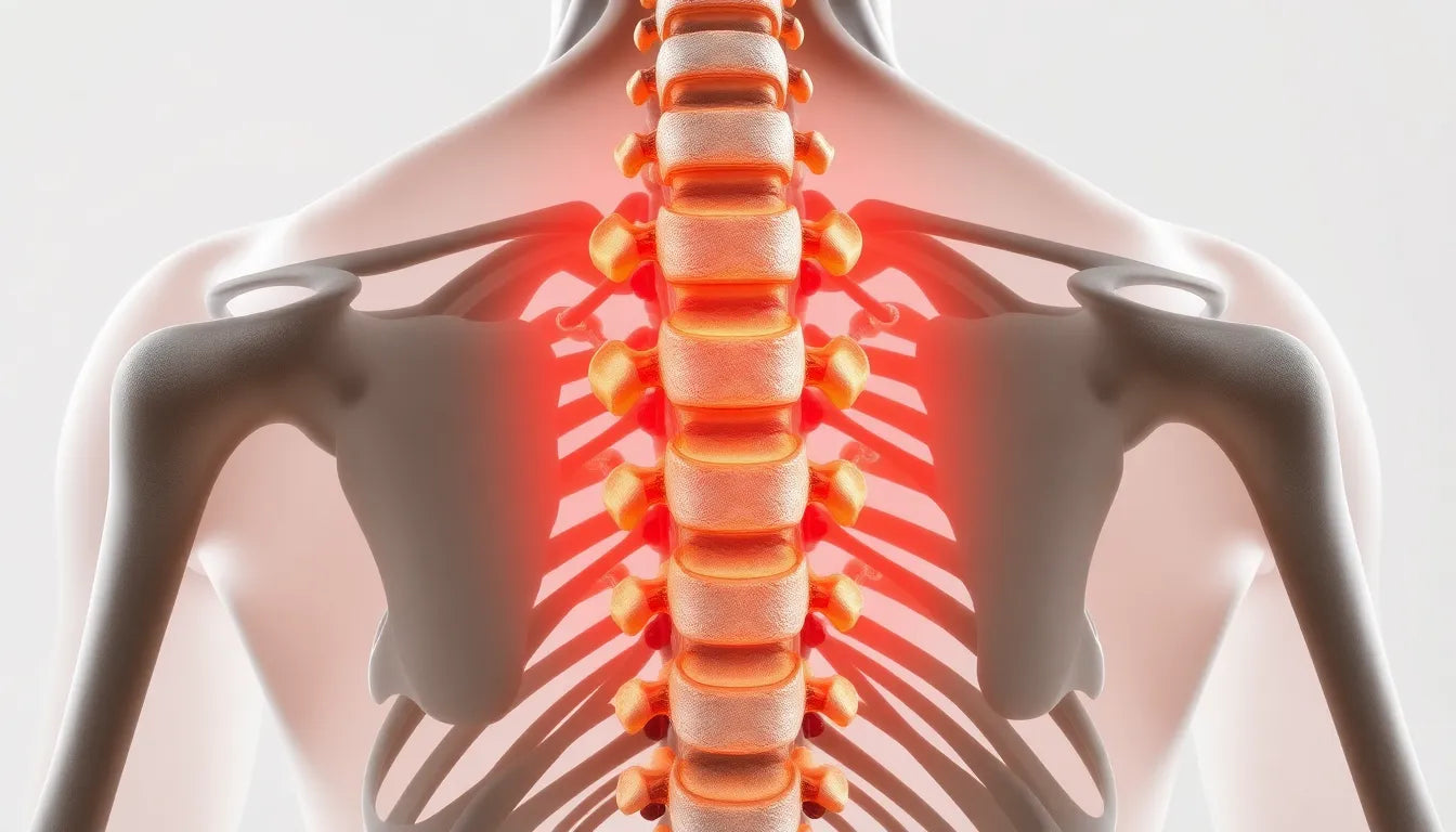 Die stille Gefahr: Symptome eines bandscheibenvorfalls BWS 11/12 erkennen - Illustration
