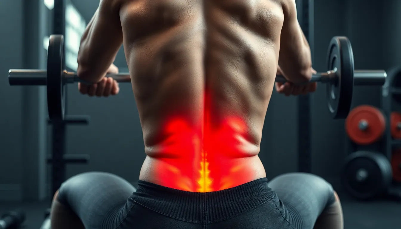 Schmerzen im unteren Rücken nach Squats vermeiden: Tipps zur richtigen Technik - Illustration