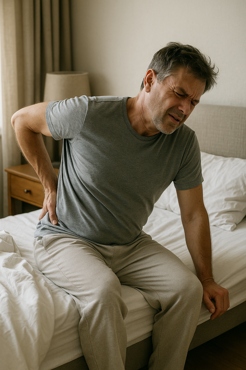 Starten Sie schmerzfrei in den Tag: Tipps gegen Rückenschmerzen beim Aufstehen - Illustration