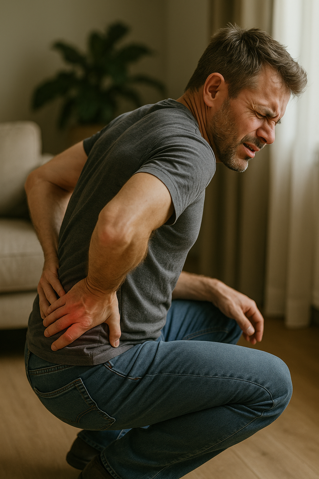 Rückenschmerzen vom Hocken effektiv lindern: Tipps und Lösungen für den Alltag - Illustration