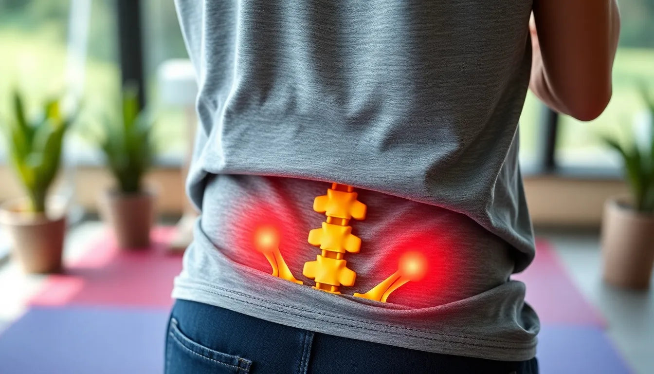 Schmerzen in der Seite des unteren Rückens verstehen und lindern - Illustration