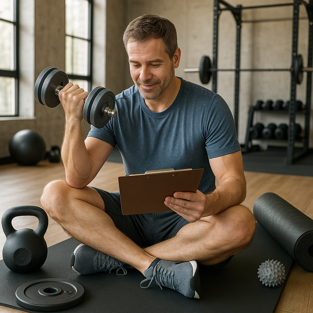 Entdecke dein perfektes fitnessprogramm für anfänger: starte sicher und effektiv in die Welt des Trainings - Illustration