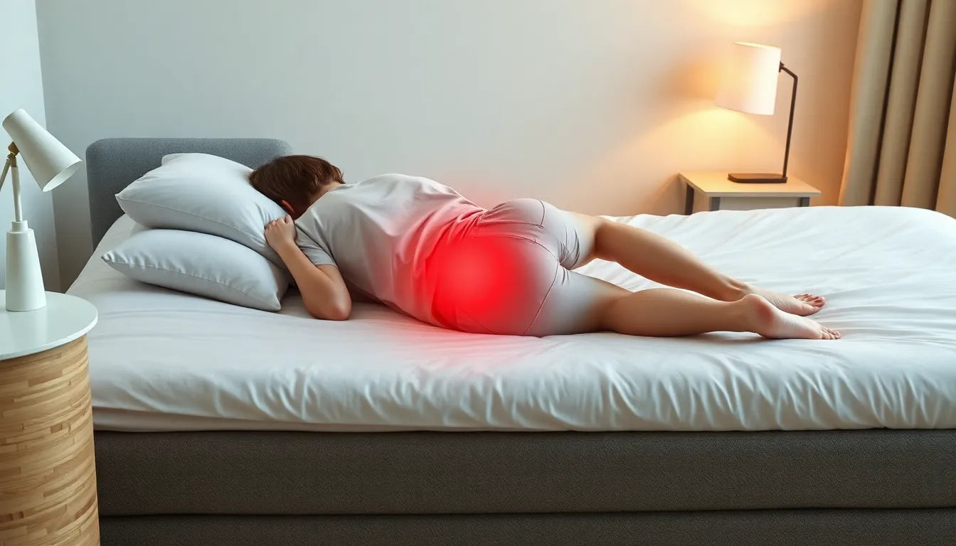 Liegepositionen, die Rückenschmerzen lindern: Tipps für erholsamen Schlaf - Illustration
