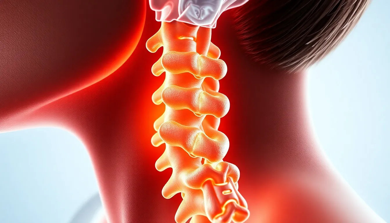 Nackenbeschwerden adé: effektive Behandlungsmethoden bei bandscheibenvorfall in der halswirbelsäule - Illustration