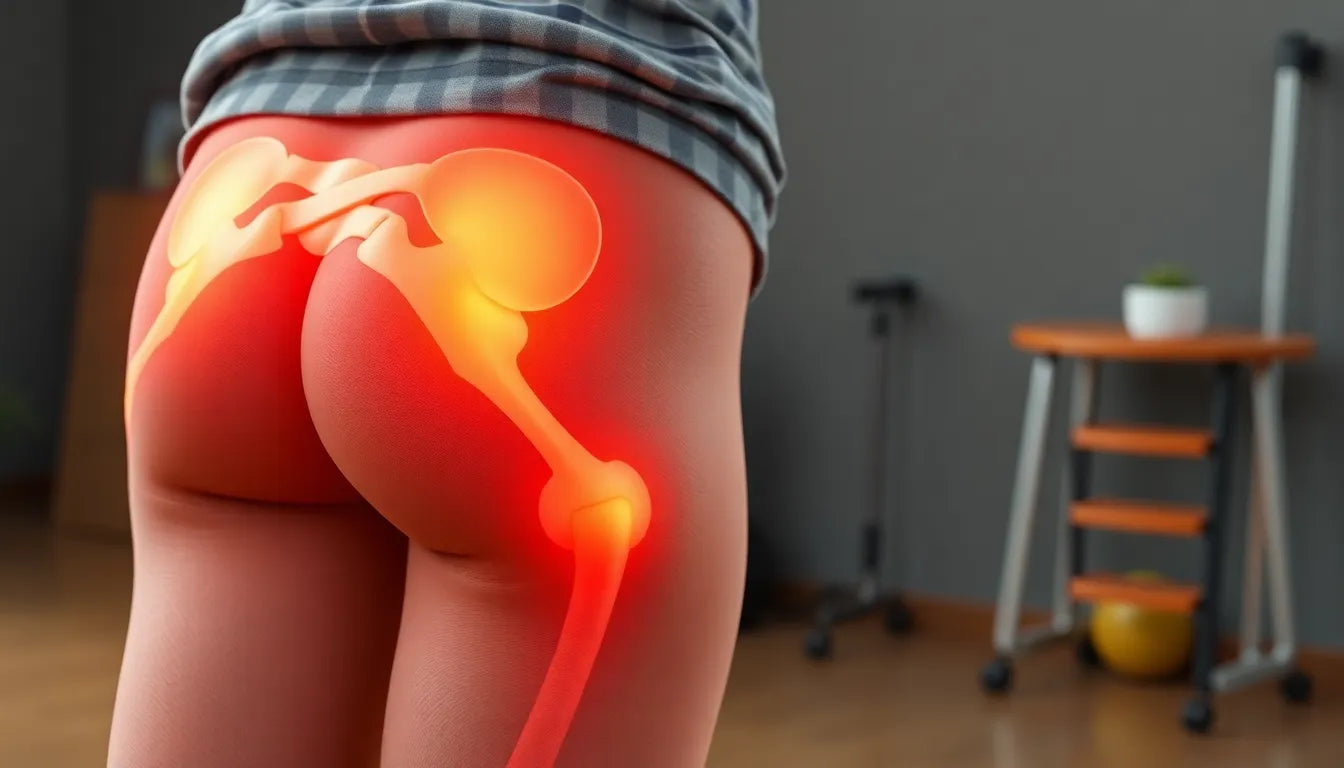 Übungsleser entdecken die besten Übungen bei hüftarthrose für mehr Mobilität - Illustration