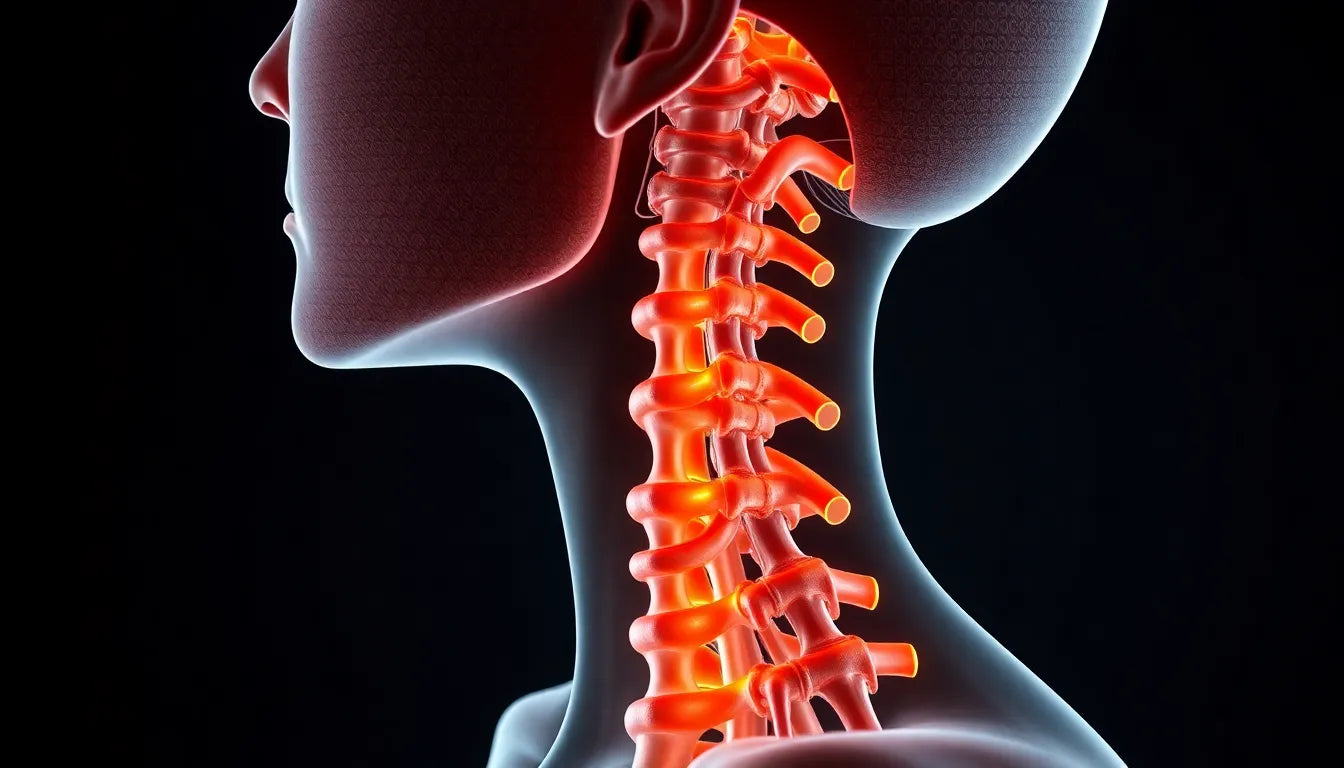 Befreie deinen Nacken: Tipps für gesunde Bandscheiben in der Halswirbelsäule - Illustration