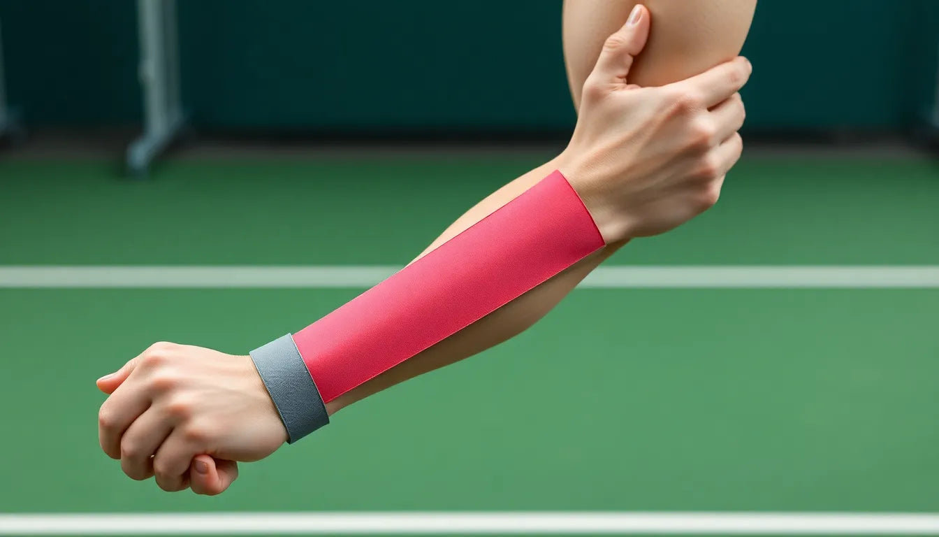 Übungen mit elastikband: effektive lösung für übungsleser mit tennisarm - Illustration
