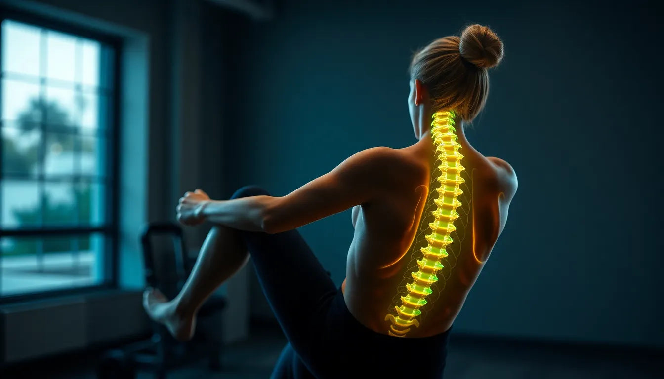 Effektives Training für einen gesunden Rücken nach einem Bandscheibenvorfall in der Lendenwirbelsäule - Illustration