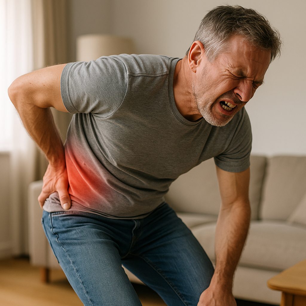 Plötzliche Rückenschmerzen? So lindern Sie stechende Schmerzen im unteren Rücken schnell und effektiv - Illustration