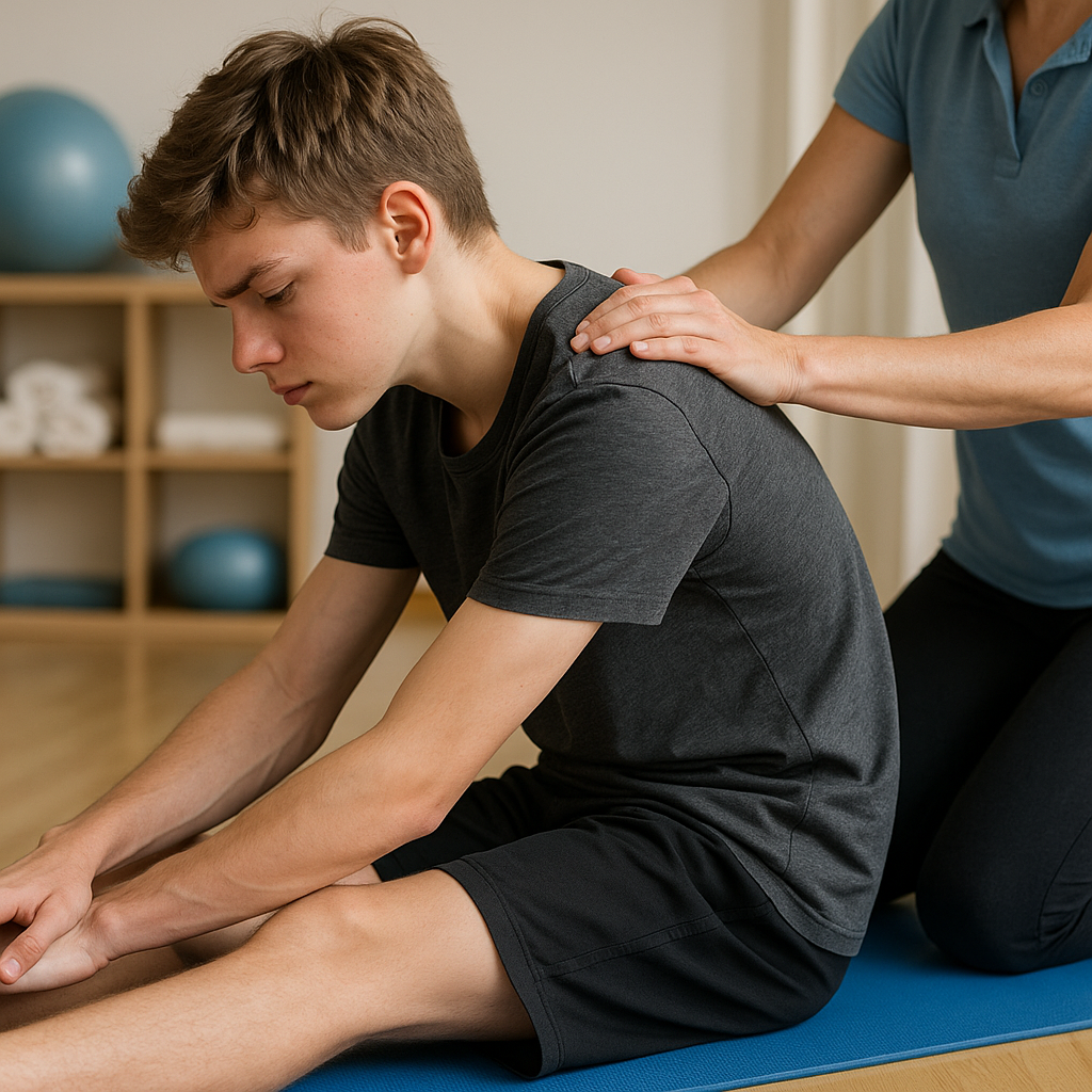 Übungsleser: wie sie mit gezielten Übungen die scheuermann krankheit lindern können - Illustration