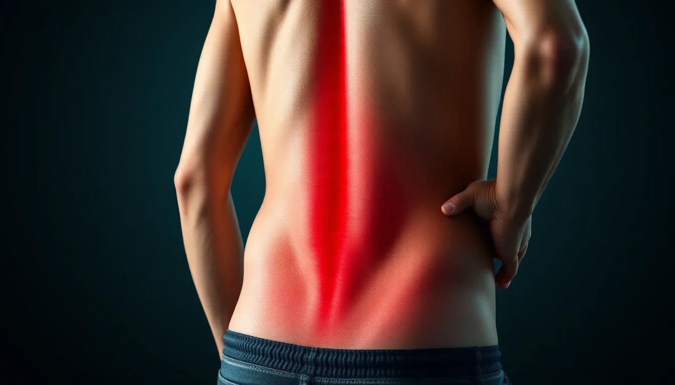 Verstehen Sie die Ursachen von Schmerzen im oberen Bauch und Rücken und finden Sie Linderung - Illustration