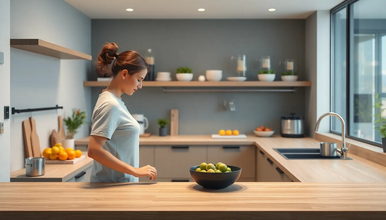 Ergonomische küche: der schlüssel zu weniger rückenschmerzen und mehr kochvergnügen - Illustration