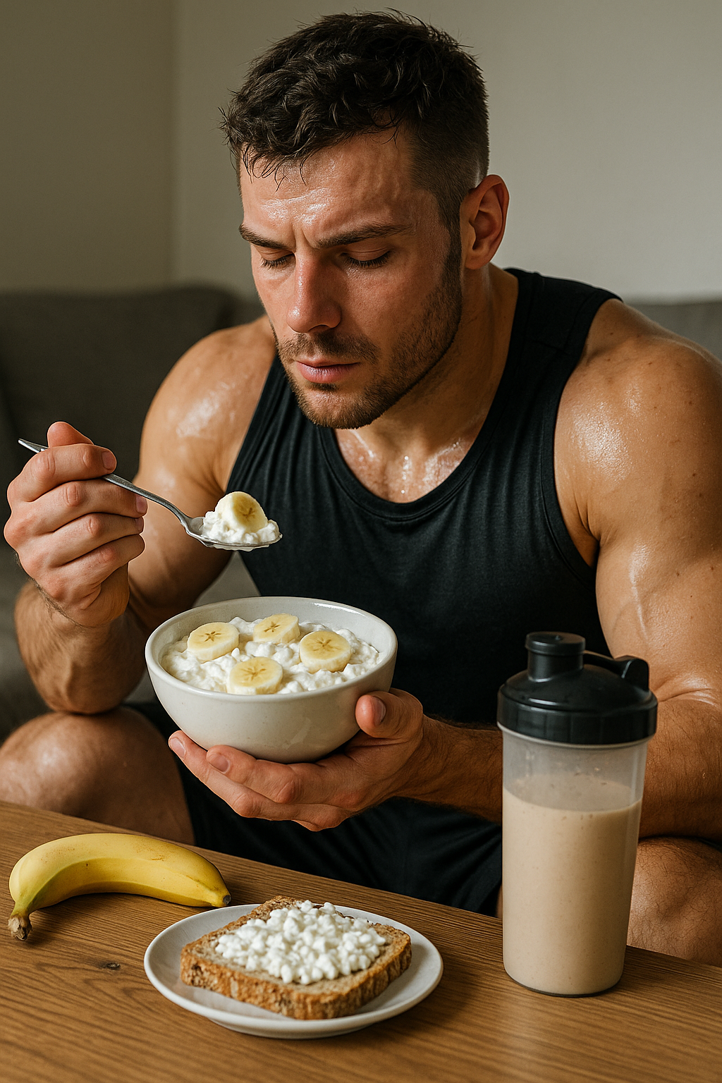 Der perfekte Post-Workout-Snack: Energie tanken und Muskeln aufbauen - Illustration