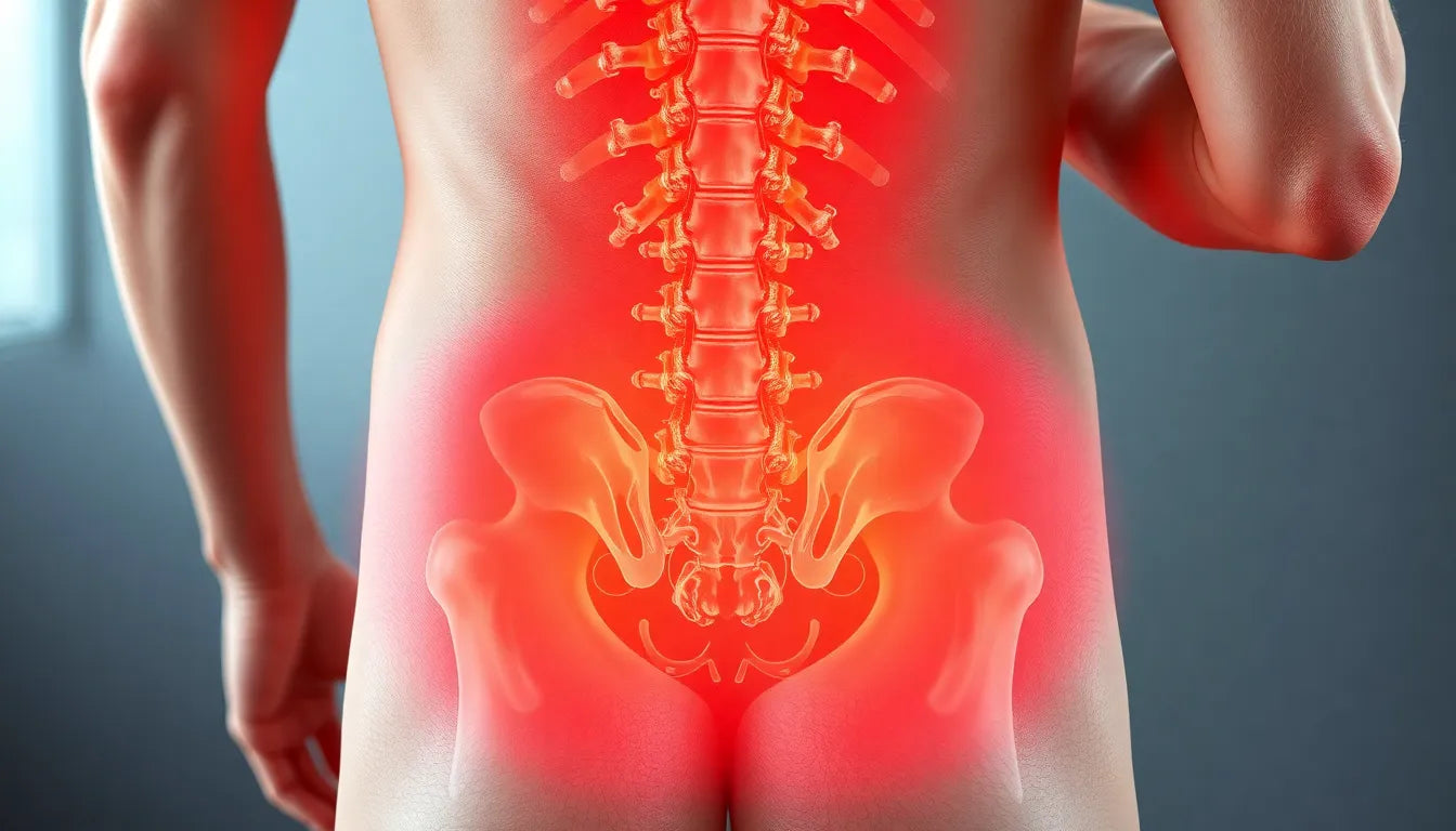 Schmerzen und Taubheit: So erkennen Sie einen Bandscheibenvorfall im unteren Rücken - Illustration