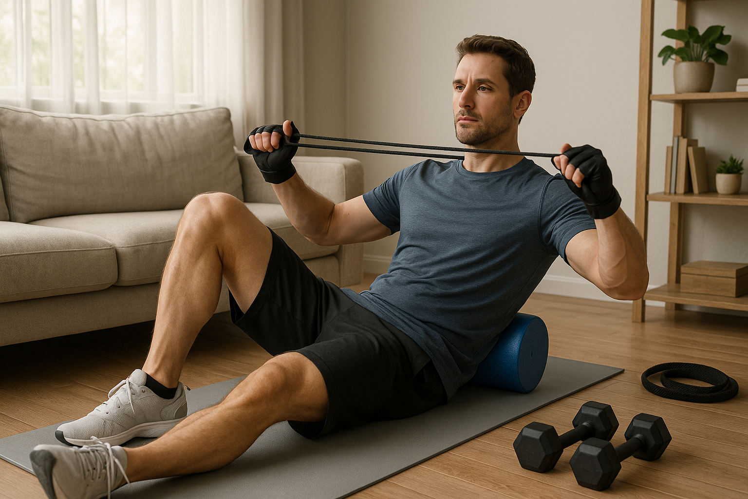 Heimtrainingsprogramm für eine gesunde Haltung und effektiven Muskelaufbau entdecken - Illustration