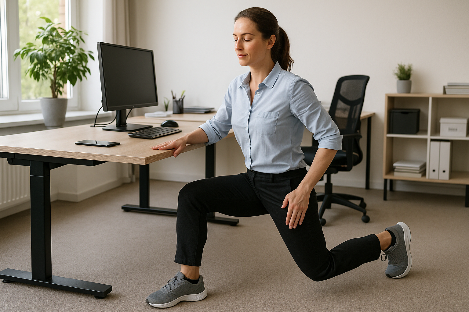 Bewegung im Büro: So wird der Arbeitsplatz zum Fitnessstudio - Illustration