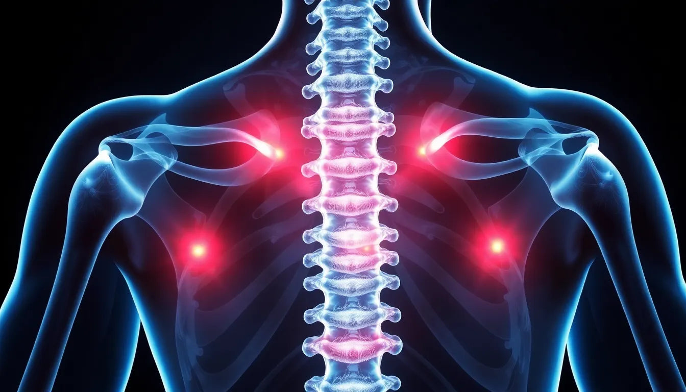 Schmerzfrei durch den Tag trotz bandscheibenvorfall in der oberen wirbelsäule - Illustration