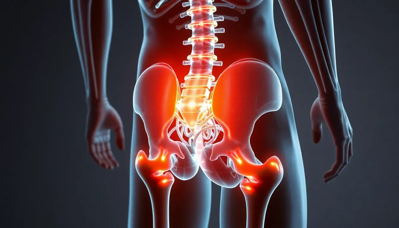 Linderung für schmerzen im unteren rücken und strahlende beinbeschwerden finden - Illustration