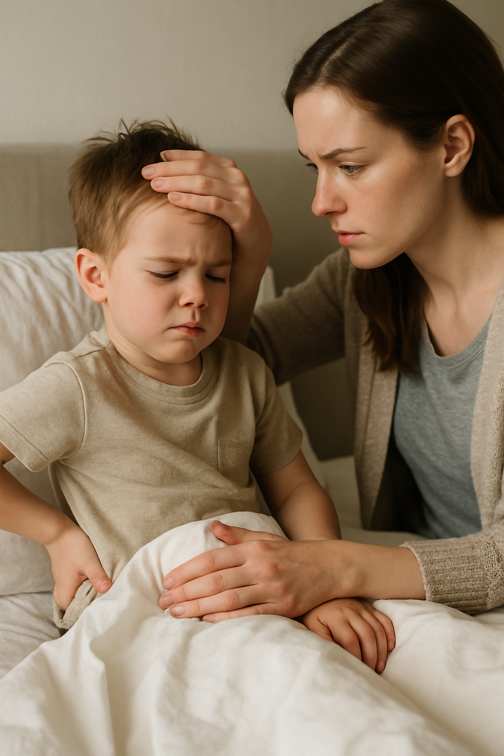 Fieber und Rückenschmerzen bei Kindern: wann Eltern handeln sollten - Illustration