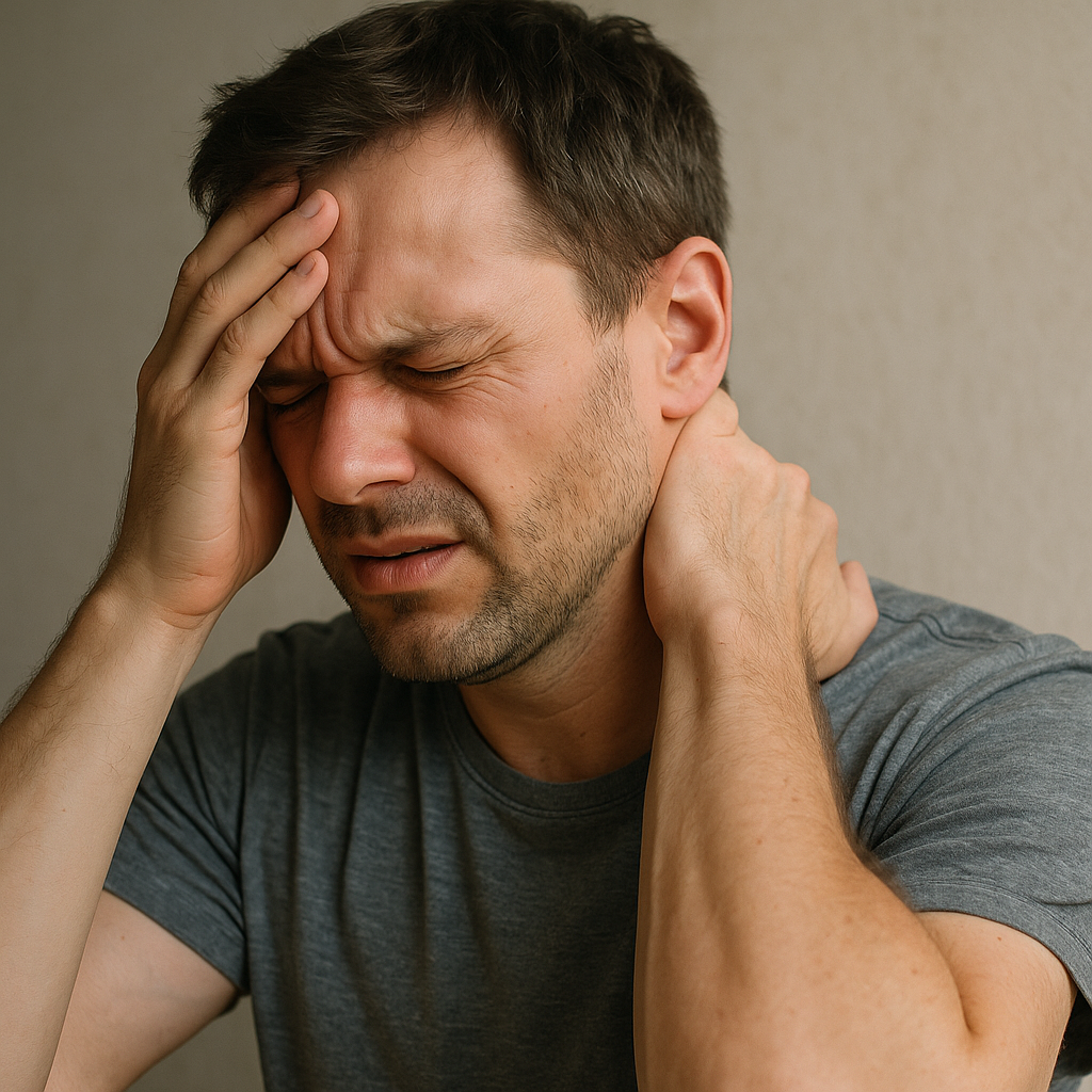 Kopfschmerzen, schwindel und nackenschmerzen: was steckt dahinter? - Illustration