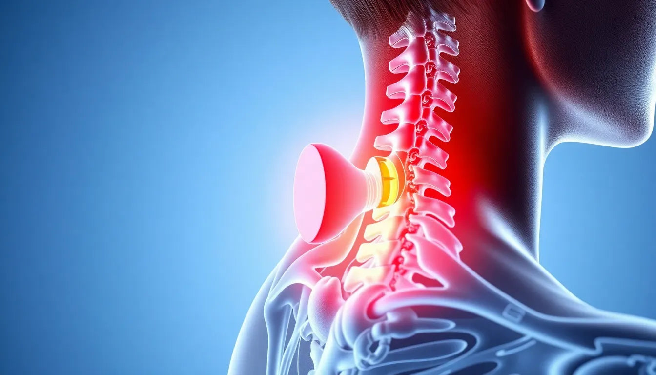 Befreie deinen Nacken: Sanfte Wege zur Linderung eines Bandscheibenvorfalls - Illustration