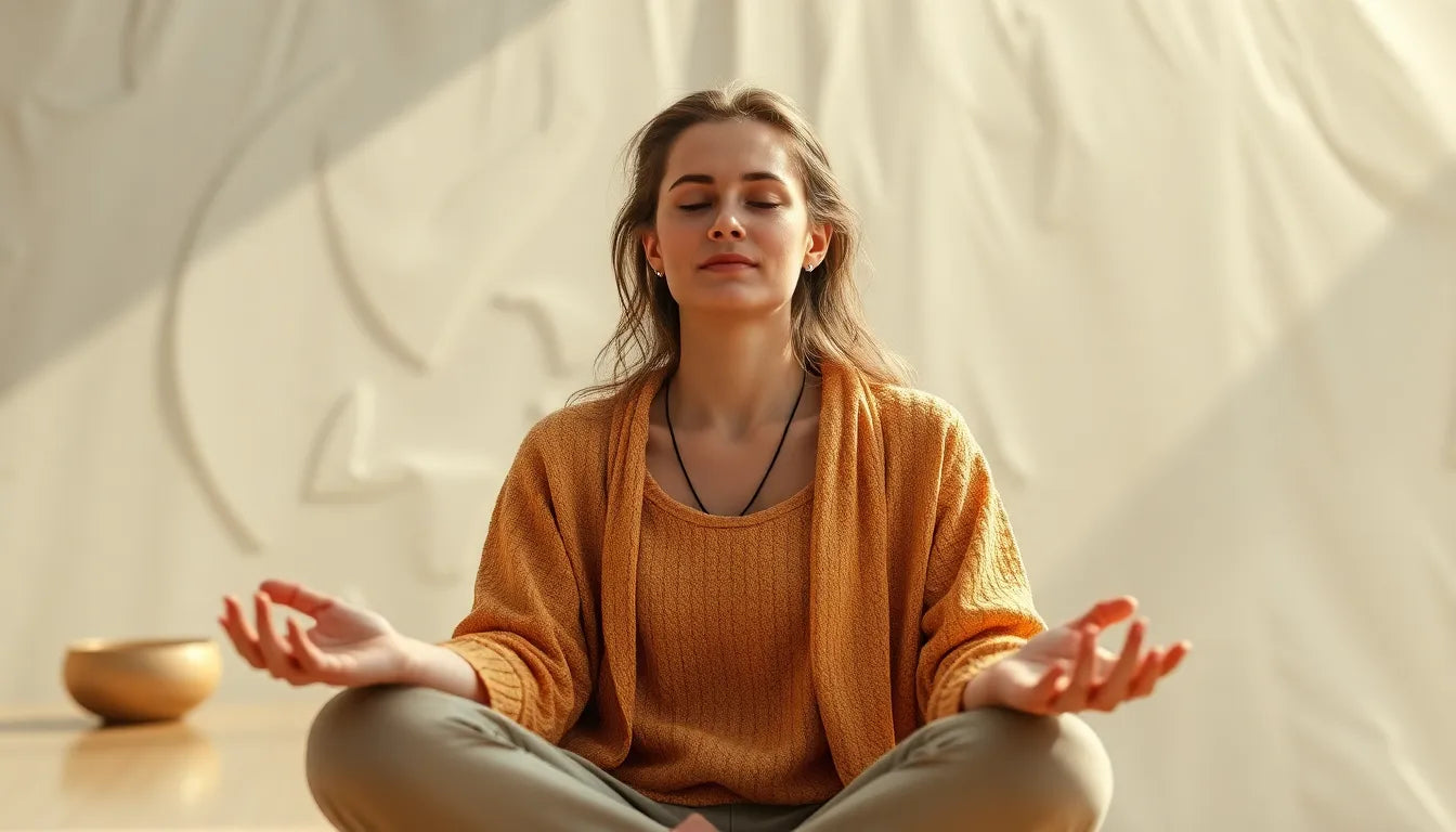 Atme tief ein und finde Ruhe: Tipps für mehr Wohlbefinden - Illustration