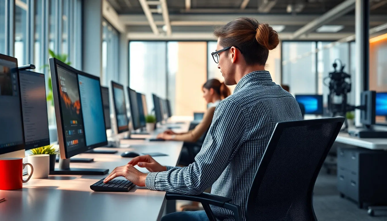 Ergonomie am Arbeitsplatz: der Schlüssel zu Gesundheit und Produktivität - Illustration