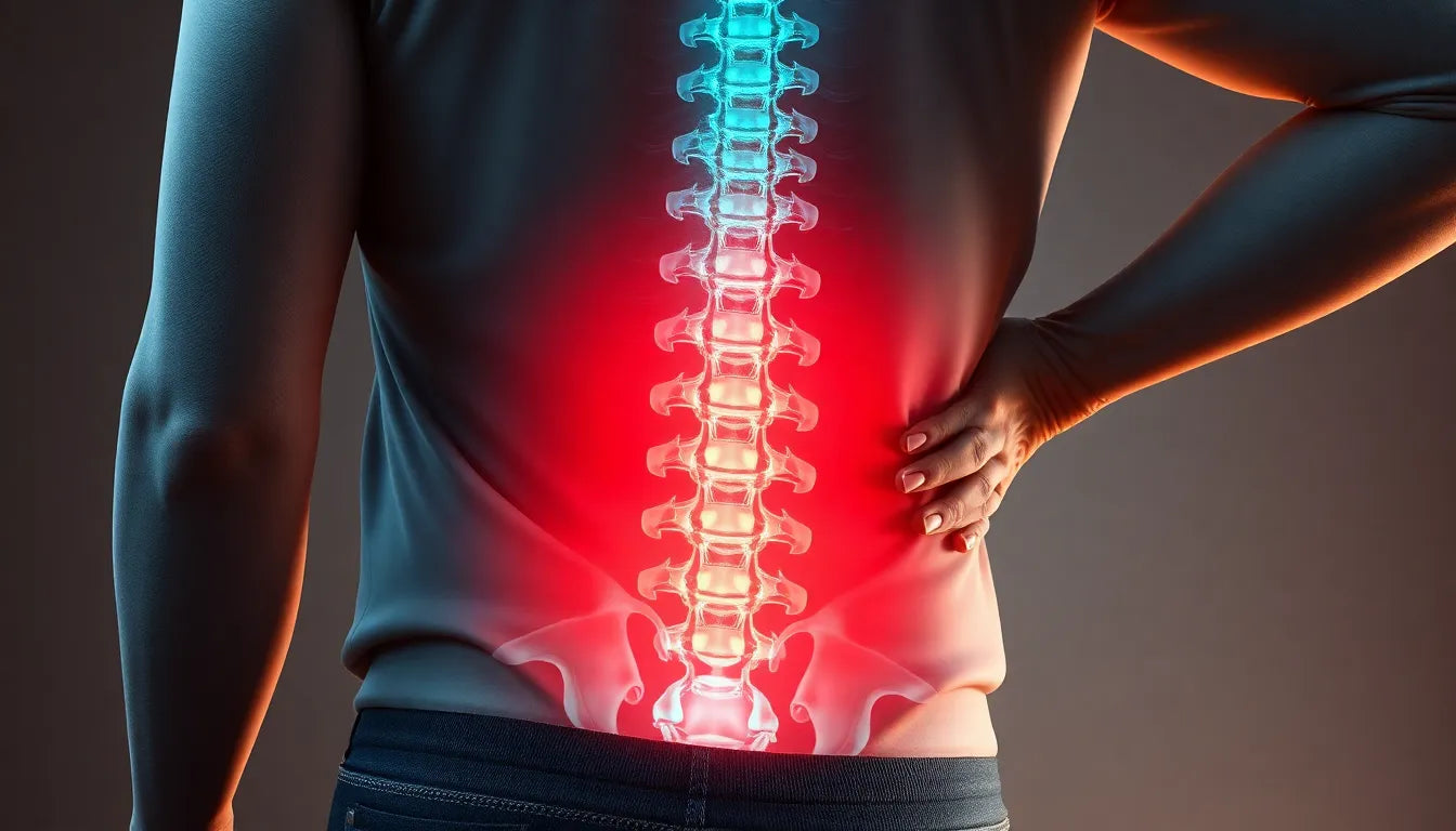 Selbsttest für den unteren Rücken: Bandscheibenvorfall erkennen leicht gemacht - Illustration