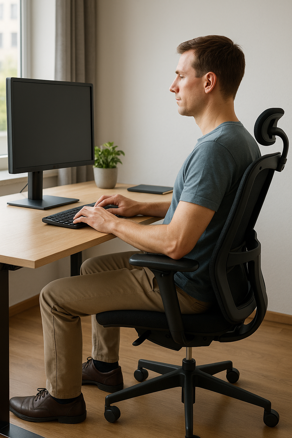Perfekt sitzen: So meisterst du die ergonomische Sitzposition im Büro - Illustration