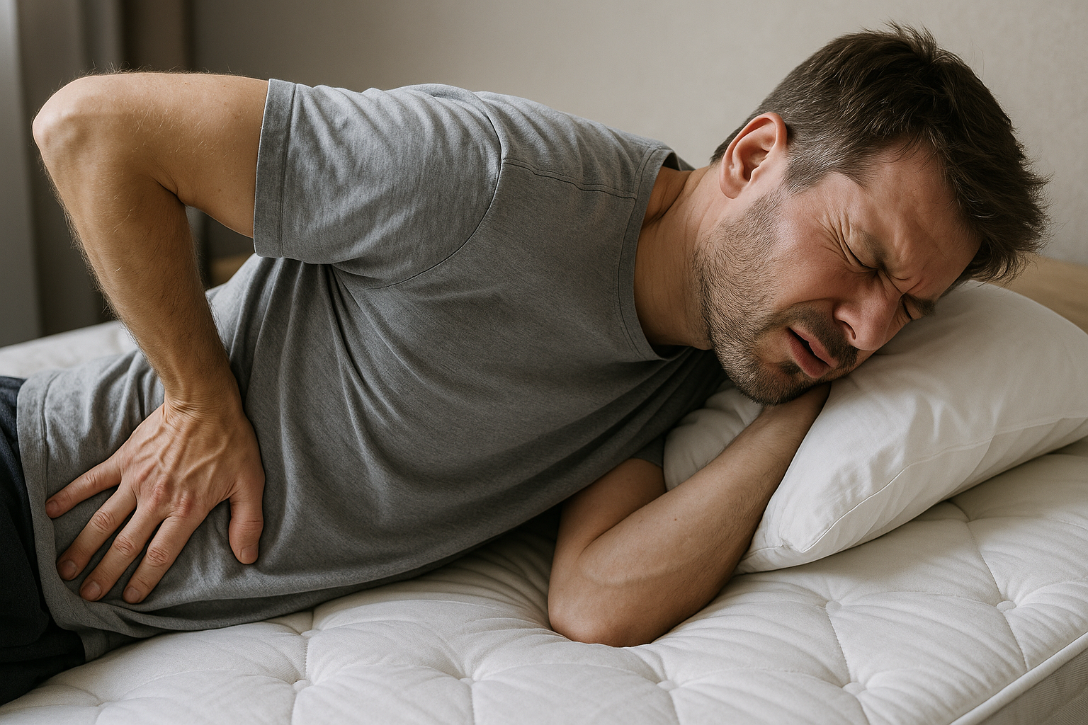 Rückenschmerzen durch langes Liegen vermeiden: Tipps für erholsamen Schlaf - Illustration