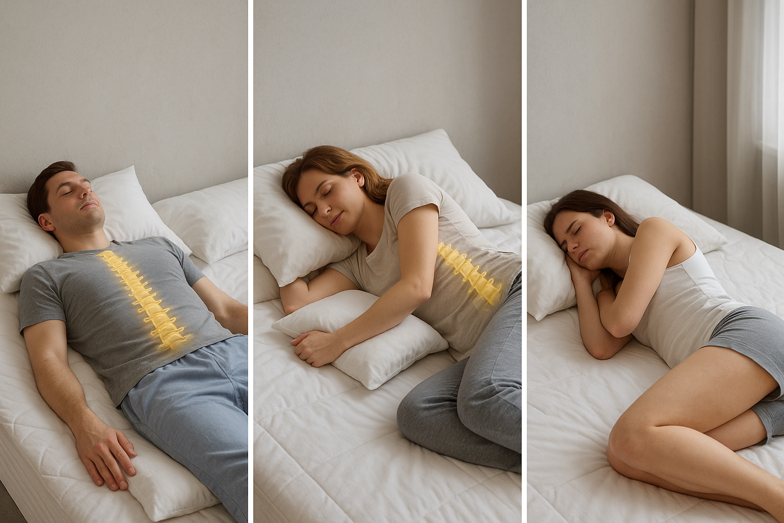 Schlafpositionen, die den unteren Rücken entlasten: Finden Sie Ihre optimale Liegeweise - Illustration