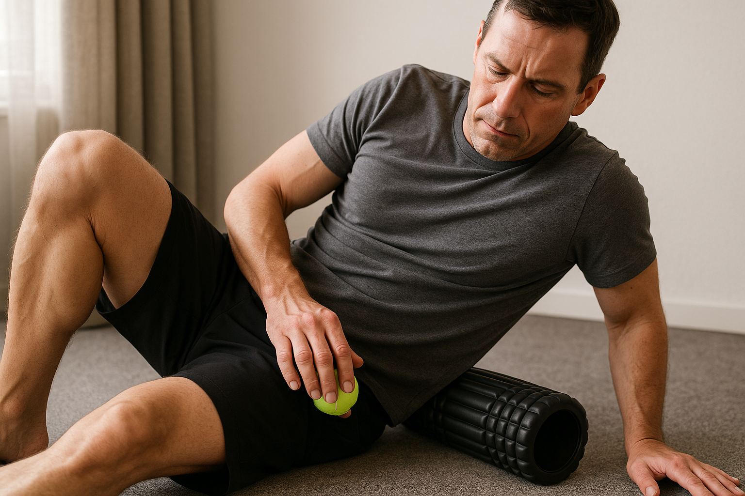 Piriformis-Schmerzen ade: Selbstmassage leicht gemacht - Illustration