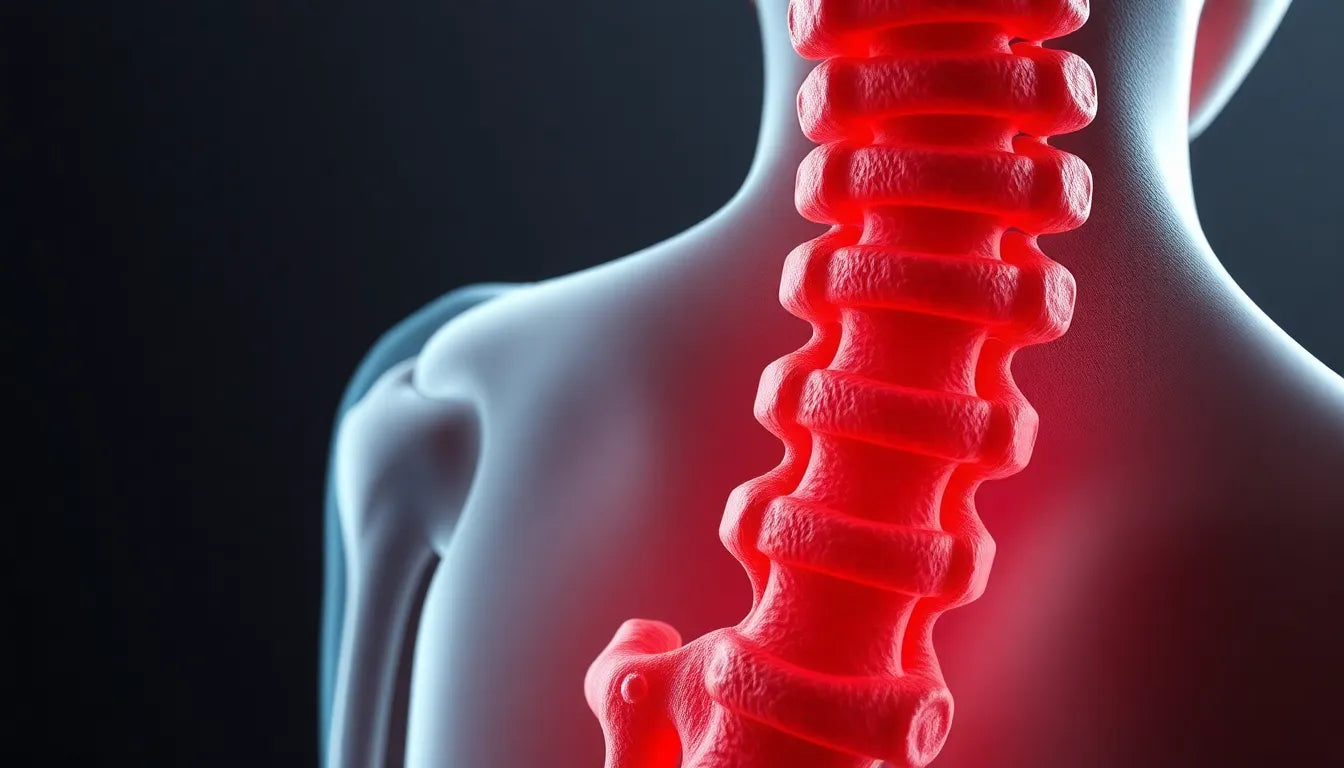 Linderung für den Rücken: effektive Wege zur Behandlung eines Bandscheibenvorfalls in der Lendenwirbelsäule - Illustration