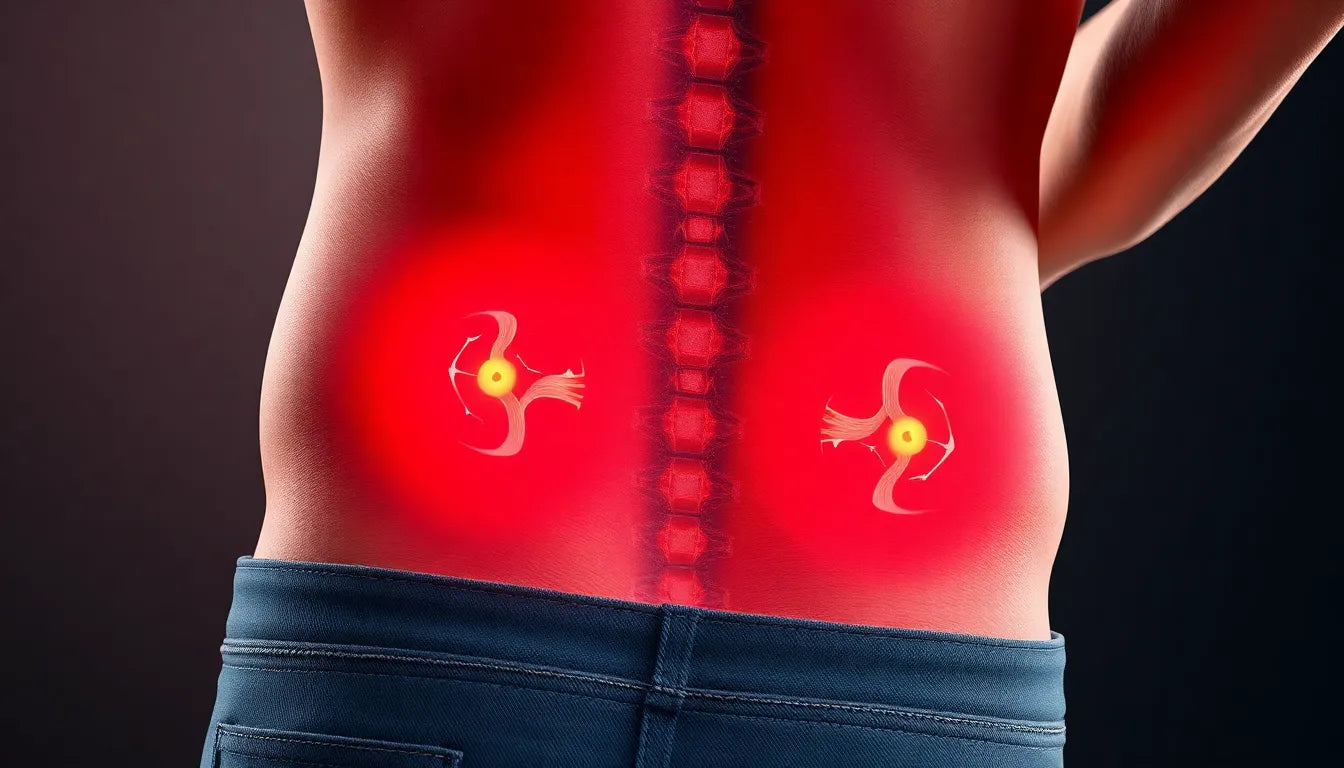 Schmerzen im unteren Rücken nach einem Sturz vermeiden und behandeln - Illustration