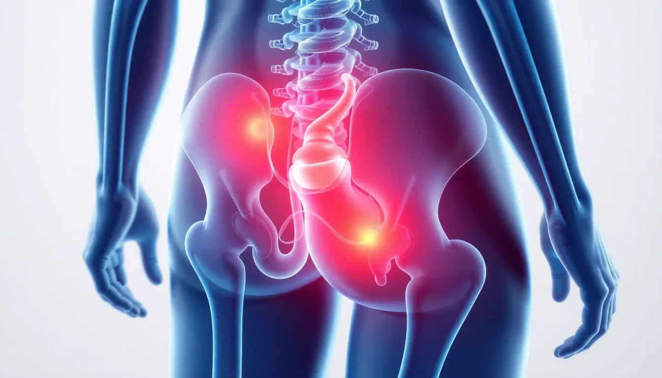 Steißbein im Fokus: Symptome eines Bandscheibenvorfalls erkennen und verstehen - Illustration